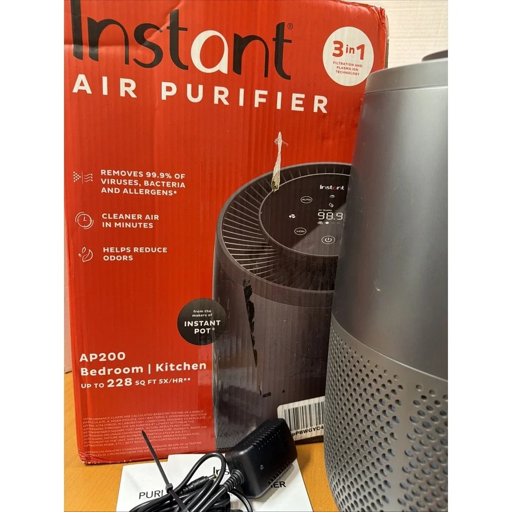 INSTANT 3-in-1 Home Air Purifier LG Rooms Removes 99.9% Viruses, Bacteria,Allerg